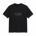 Black t-shirt with Batman logo on a white background