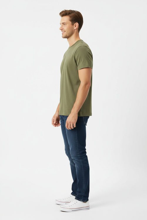 Olive Green T-shirt - Side